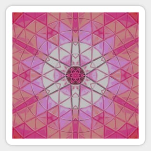 Mosaic Mandala Flower Pink and White Sticker